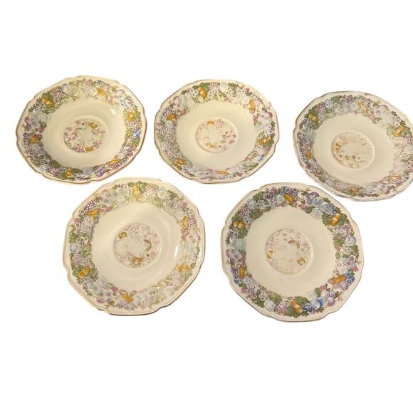 Vintage Five Crown Ducal "Florentine" Saucers Made in England - Picture 2 of 9